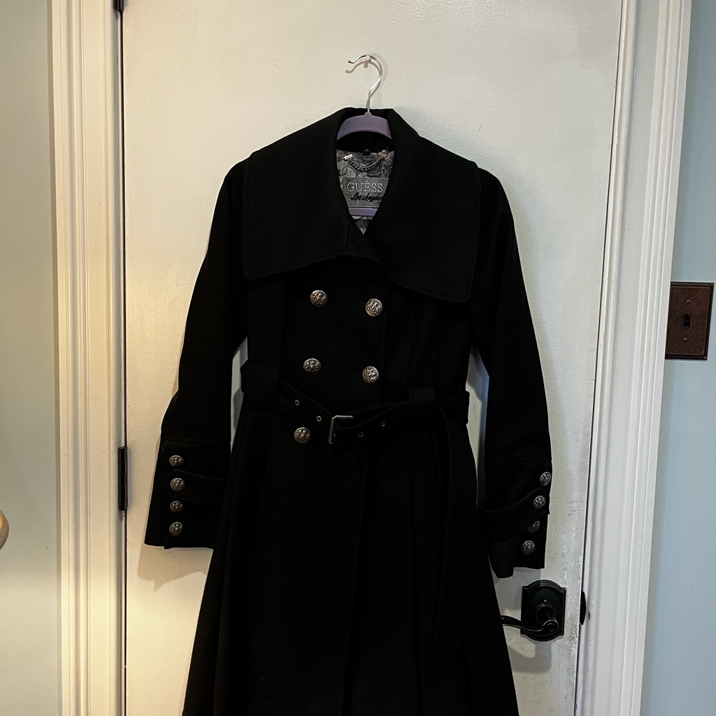Black Wool Jacket ( Missing Button Under Tie)